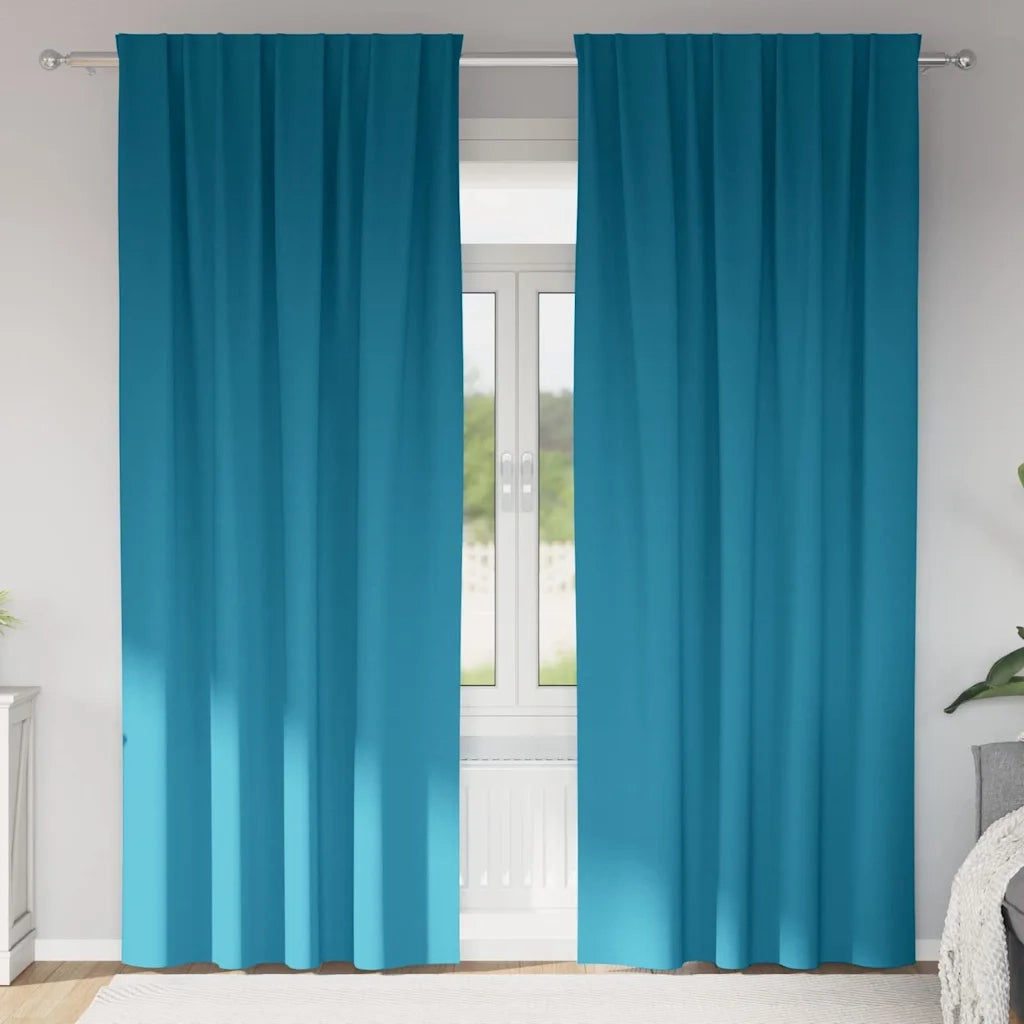 Tende Blackout con Anelli 2 pcs Turchese 225 x 140 cm 4107530