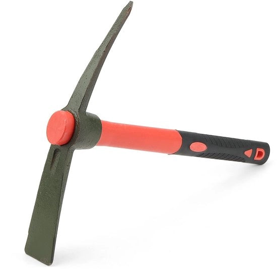 Mattozza per giardino 38x29 cm - Houweel in acciaio - Manubrio in legno duraturo - Punta affilata - Portaoggetti - Arredo per giardinaggio