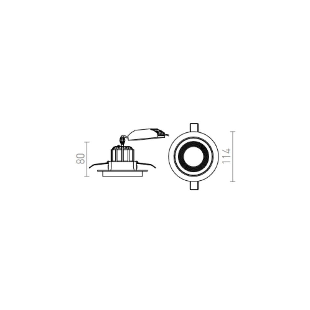 Faretto SHARM R I da incasso nero/nero rame 230V LED 10W 24° 3000K