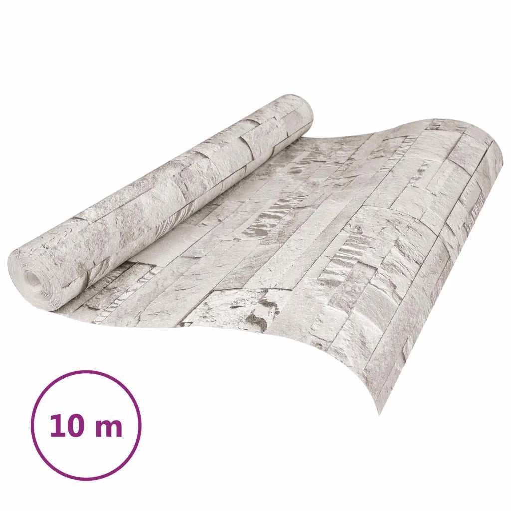 Carta da Parati 3D Pietra Crema 10 x 0,53 m Tessuto Non Tessuto CFW9796764