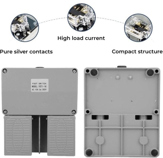 Pedaliera elettrica doppia - Superficie liscia - Adatta per macchine elettriche - 380VAC - Per torni e ponti...