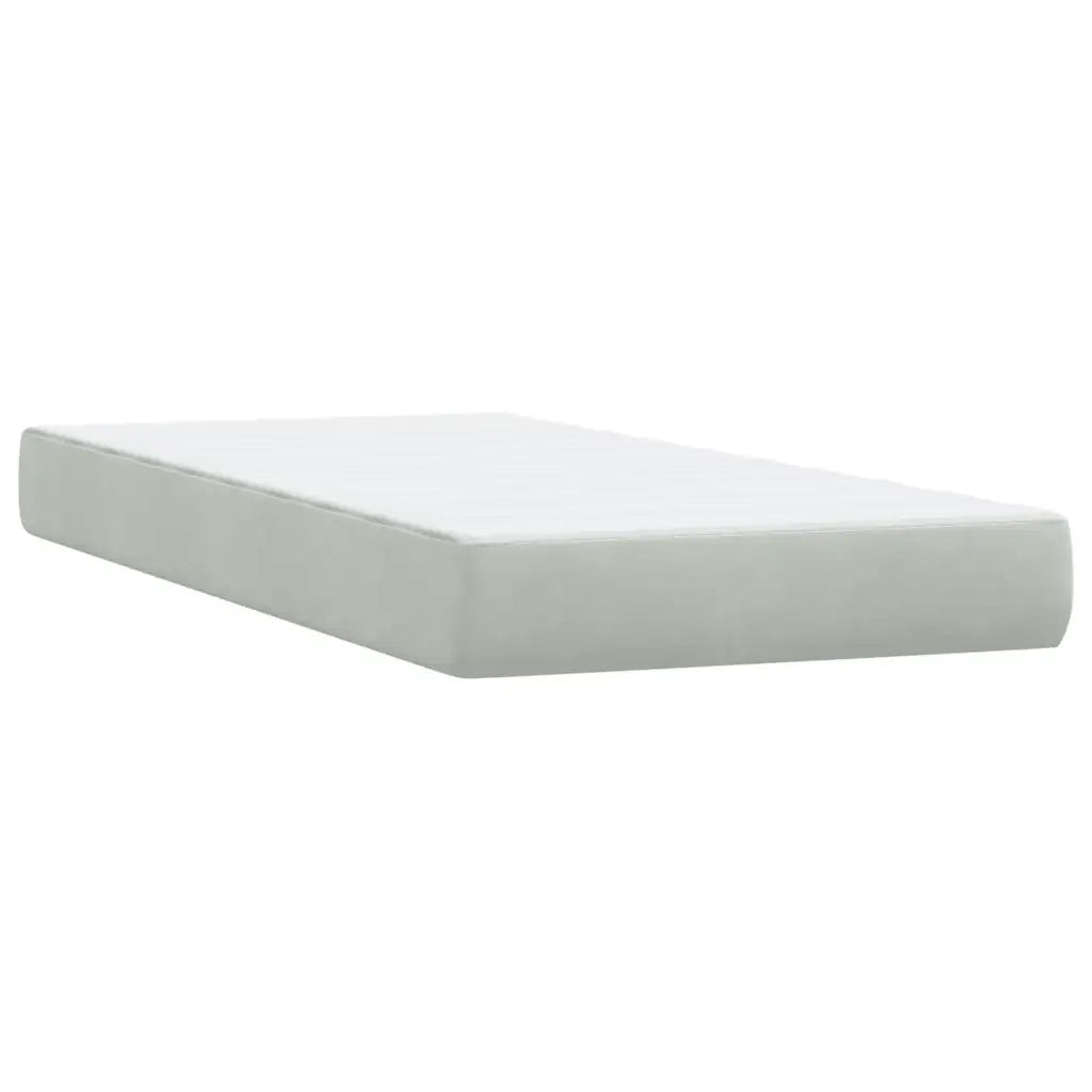 Giroletto a Molle con Materasso Grigio Chiaro 80x210 cm Velluto 3316569