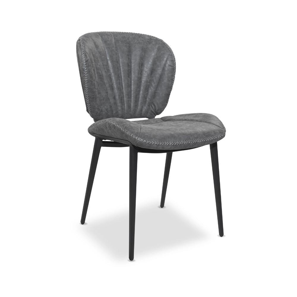 Set 2 Sedia con gambe in metallo nero colore grigio chiaro Elice