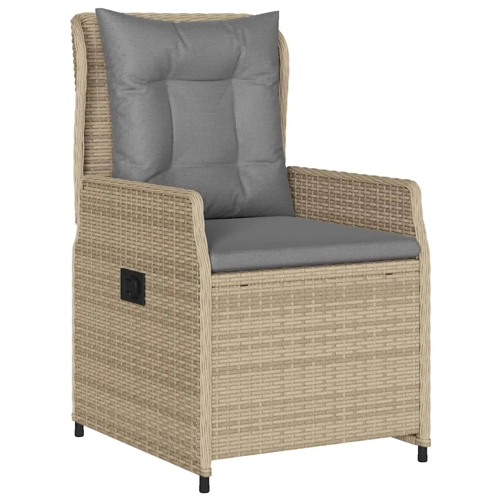 Set da Pranzo per Giardino 5 pcs Beige e Grigio Chiaro