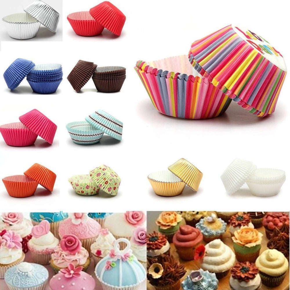 Trade Shop - Kit Pirottini Carta Oleata Cupcake Cases Per Stampi Torta Muffin Colori Misti -      -400 Pezzi -