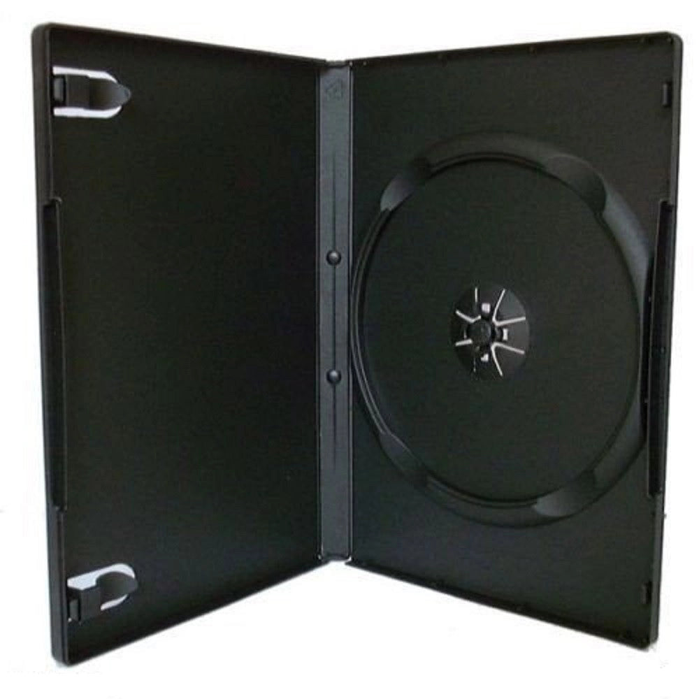 Trade Shop - Set 5 Custodie Custodia Singole Nero Per Cd Dvd Dvr Plastica Con Pattina Esterna -