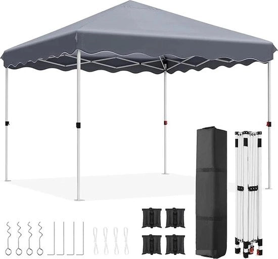 Tenda da festa pieghevole - Tenda da festa impermeabile - 100% Impermeabile - Tende da festa - Grigio - 300x300 cm