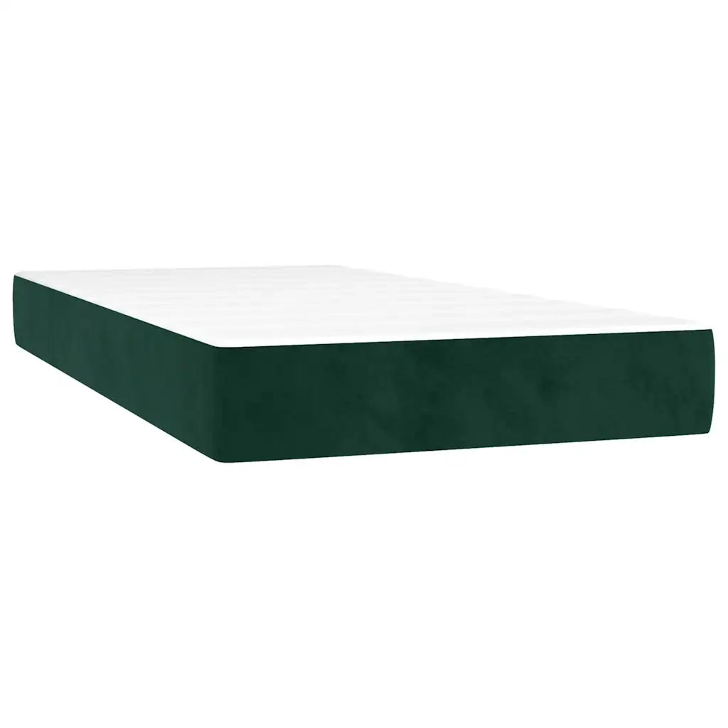 Giroletto a Molle con Materasso Verde Scuro 200x200 cm Velluto 3141446