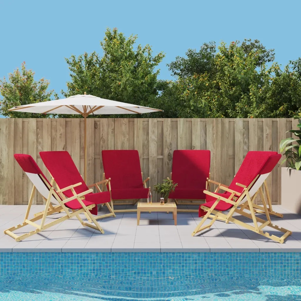 Asciugamani da Spiaggia 6 pz Borgogna 60x135 cm Tessuto 400 GSM 3157057
