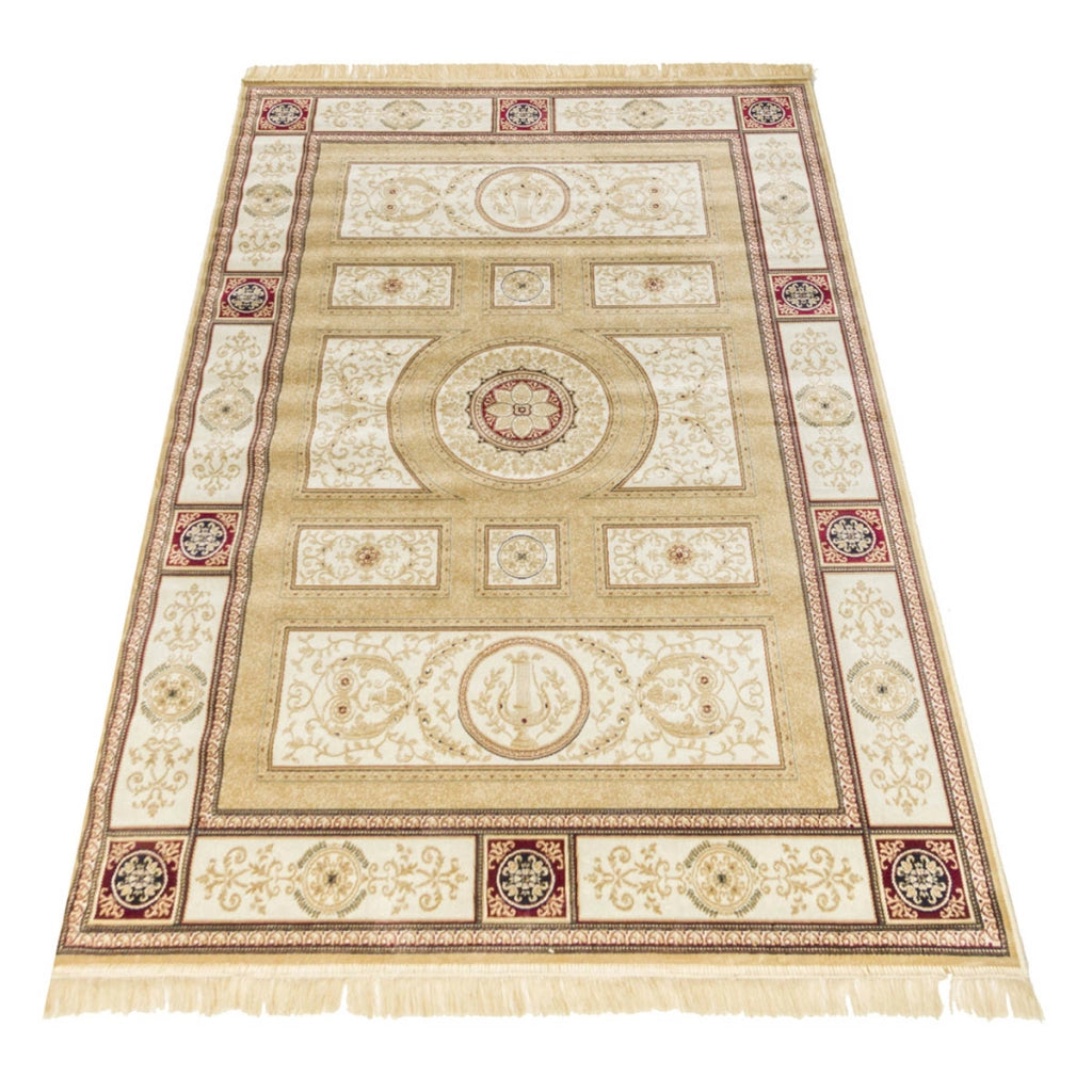 Tappeto RUBINE 350 Imperial ORO cm.140x190 disegno classico persiano stile orientale tradizionale. Tappeto salotto, soggiorno, camera da letto, ingresso, corridoio.