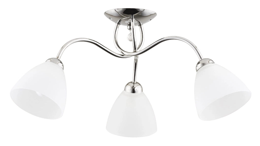 Alfa Amarillo plafoniera vetro bianco/cromo 3xE27 Ø58cm