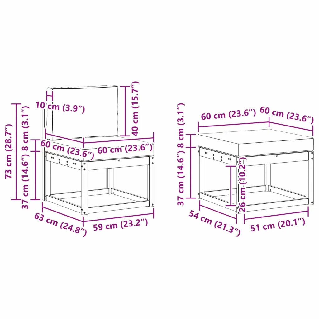 Set di divani da esterno con cuscino 5 pcs Bianco e Beige 3387507
