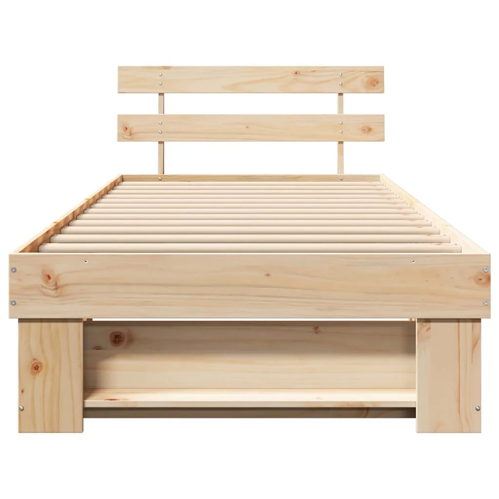 Letto singolo | Letto per adulti | Struttura del letto Marrone 90 x 200 cm Pino massello
