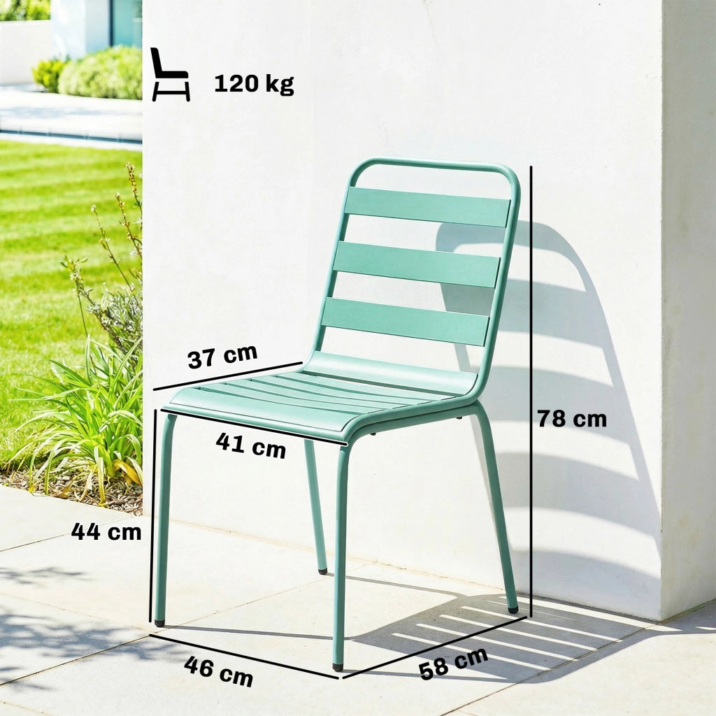 Sedie da Giardino Impilabili in Metallo ¨C Xylo ¨C Set 2 Pezzi Verde