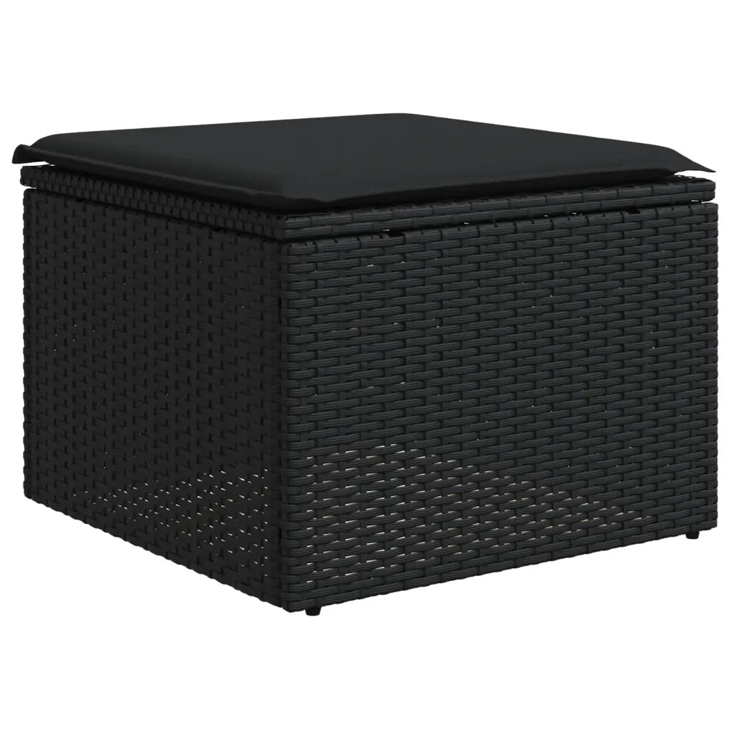 Set Divano da Giardino 6 pz con Cuscini Nero in Polyrattan 3221654