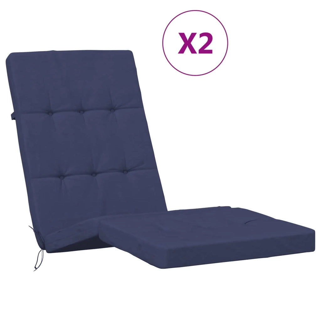 Cuscino da Esterno 2 pcs Blu navy 180 x 55 x 7 cm Tessuto 379391