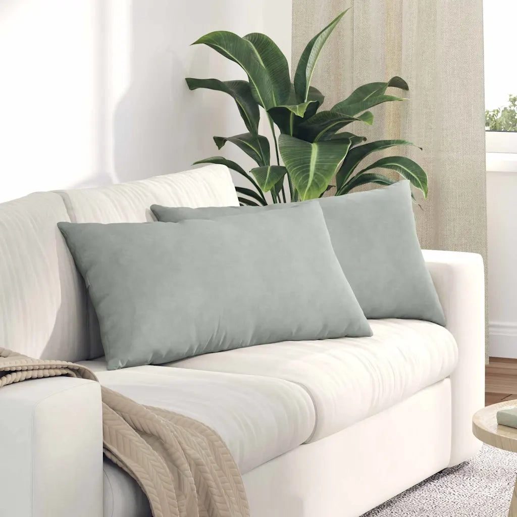 Cuscini da Divano 2 pcs Grigio chiaro 80 x 40 cm 42013713