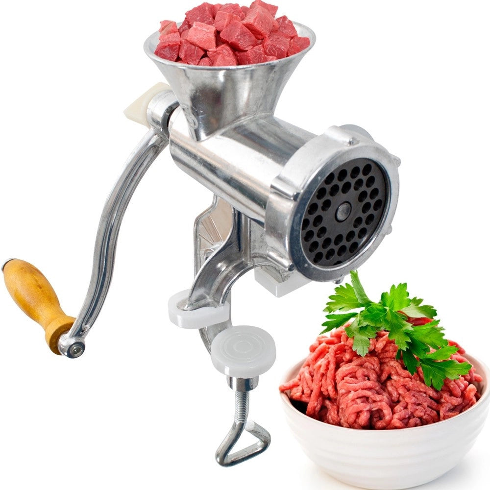 Trade Shop - Tritacarne Trita Carne Trita Verdure Manuale Con Manovella In Alluminio -