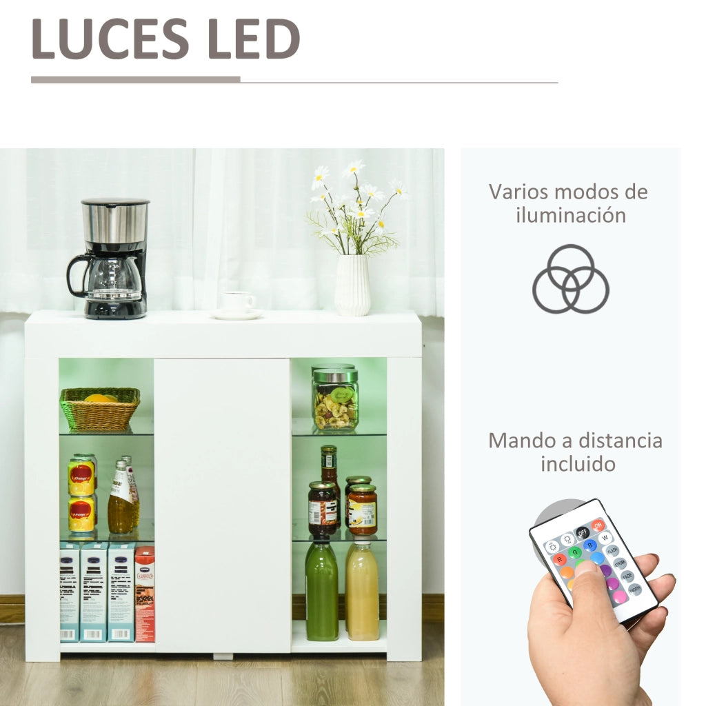 Credenza Moderna con Luci LED ¨C zephmum ¨C 97x35x83 Bianco