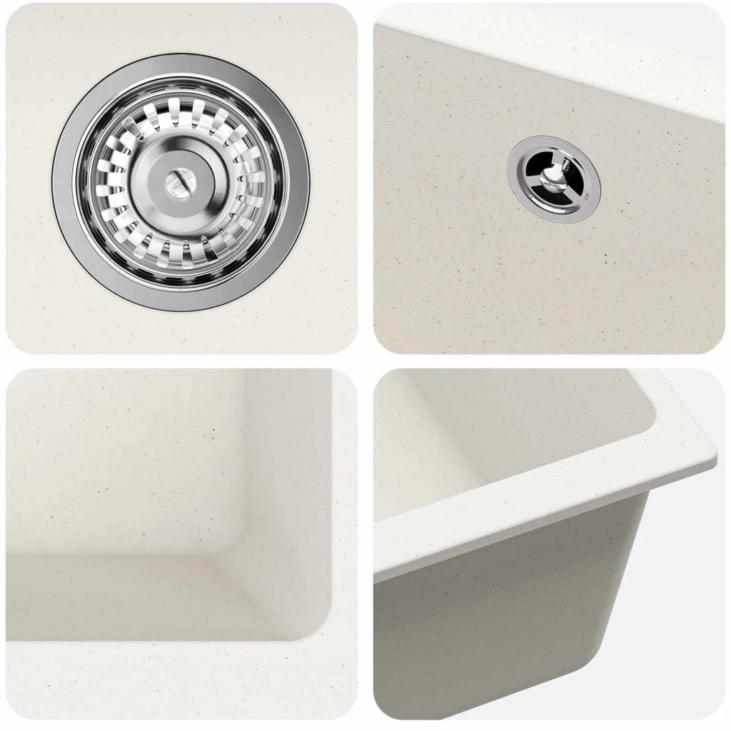Lavello Bianco 430 x 460 mm 80% Quarzo e 20% Resina