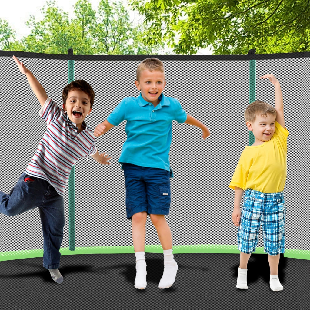 Trampolino verde 243,84 cm con rete di sicurezza e scala