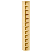 Mobile Libreria Porta CD a 12 Ripiani per 204 CD 21x20x175 cm in MDF e Truciolato Naturale