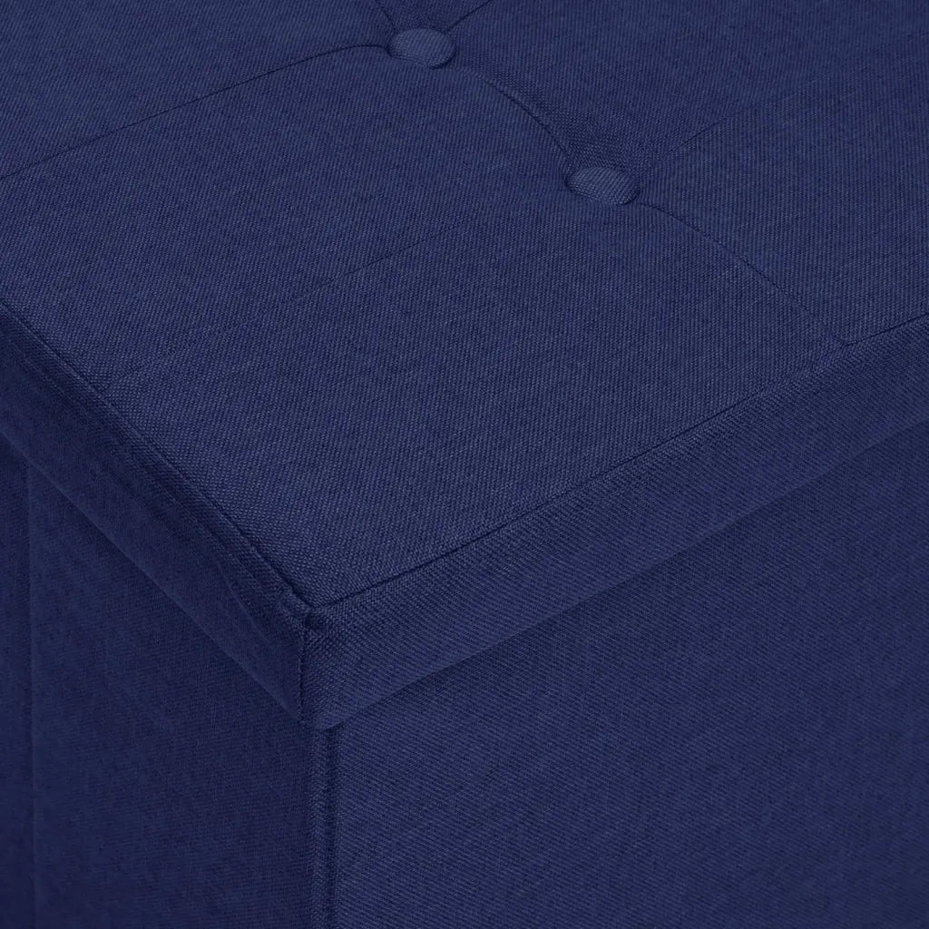 Cassapanca Pieghevole Blu in Simil Lino 338795