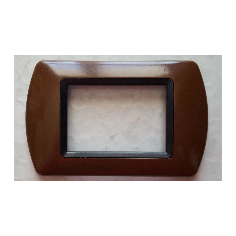 Trade Shop - Placchette Placche In Abs Compatibili Per Serie Living International Placca - Marrone Chiaro -3 Fori     -