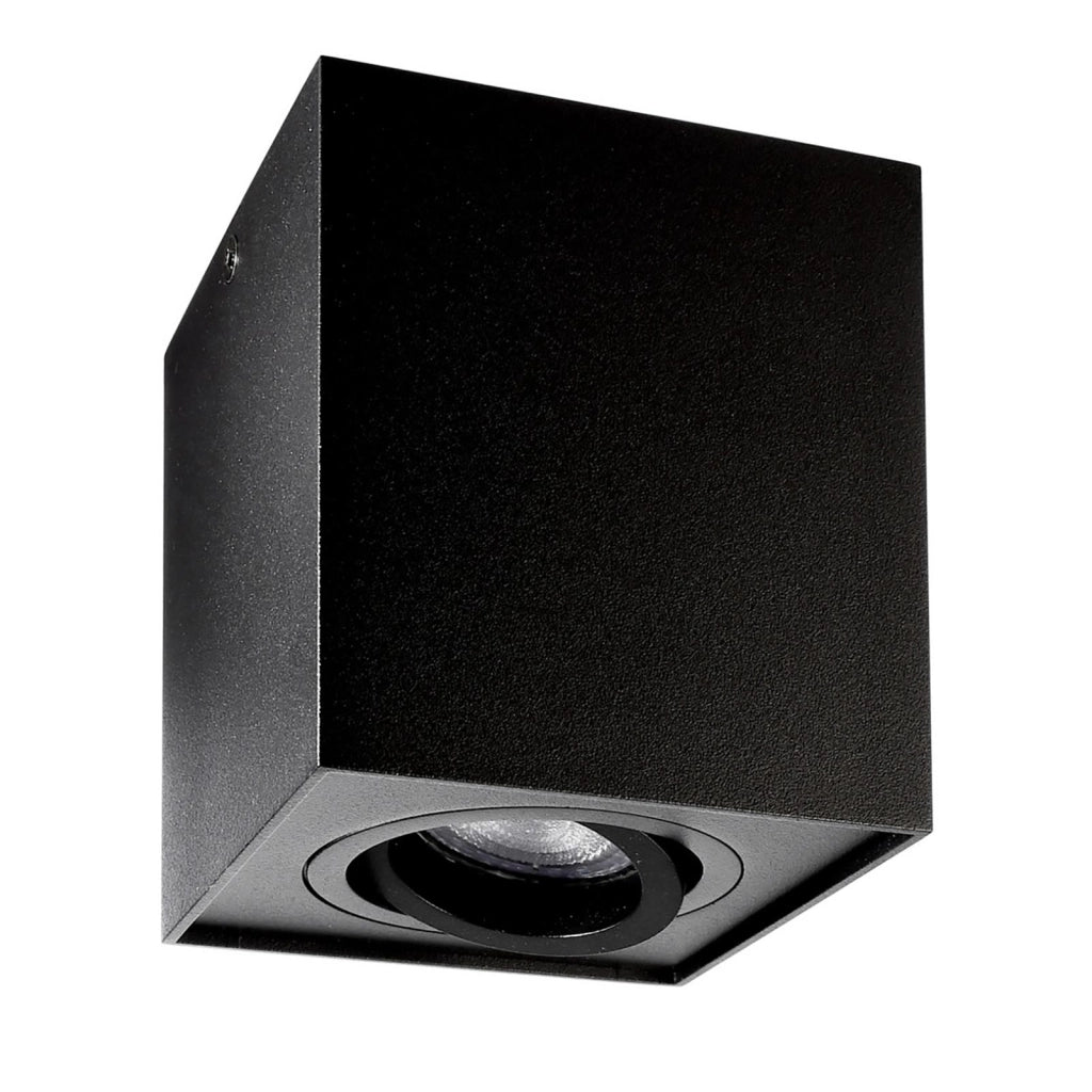 DATO Faretto soffitto plafoniera quadrata LED GU10 diffusore orientabile luce ingresso corridoio cucina bagno negozio 230V NERO