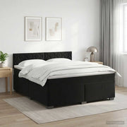 Letto box spring con materasso Nero 140 x 190 cm Velluto 3450718