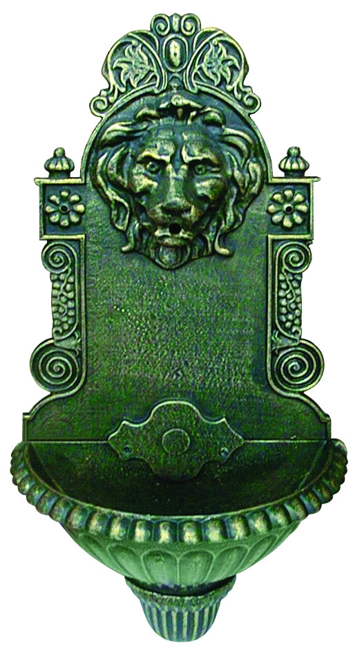 Tata Linda FONTANA IN GHISA LEONE ANTICHIZZATA CON RUBINETTO col. Verde