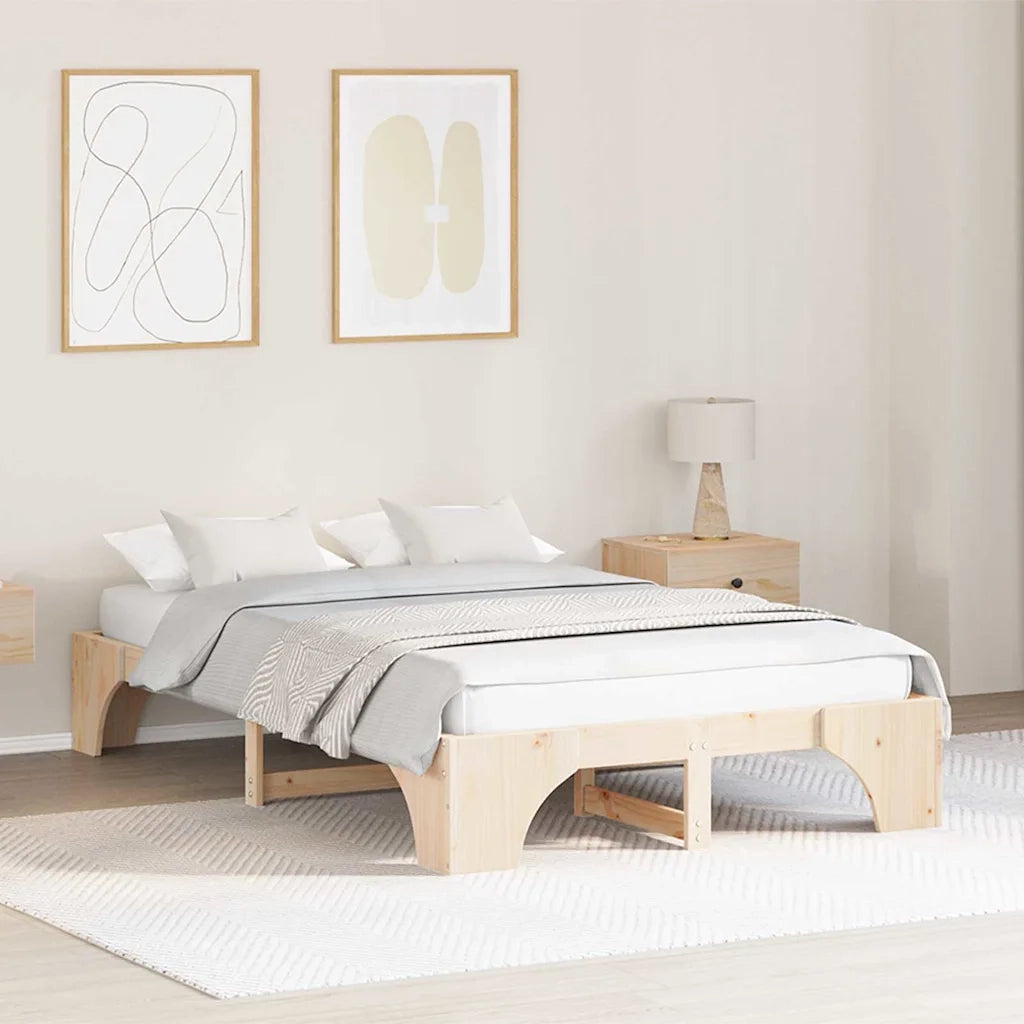 Letto matrimoniale | Letto per adulti | Struttura del letto Naturale 140 x 190 cm Pino massello