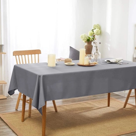 Tappeto di tavolo impermeabile quadrato con effetto lotus in poliestere rimovibile per tavolo da pranzo 130x130cm colore grigio
