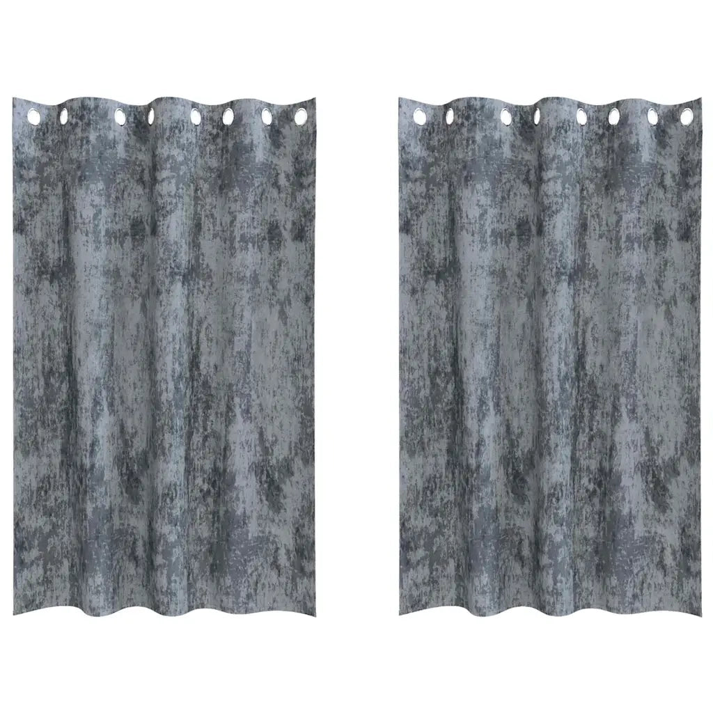 Tende in Velluto 2 pz Grigio Argento 175 x 140 cm Velluto