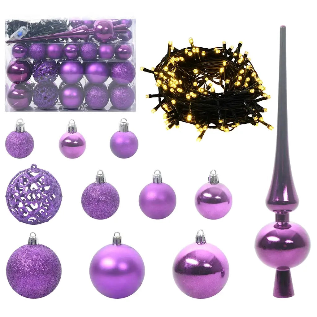 Albero di Natale artificiale con luci integrate Nero 120 cm PVC 3397121