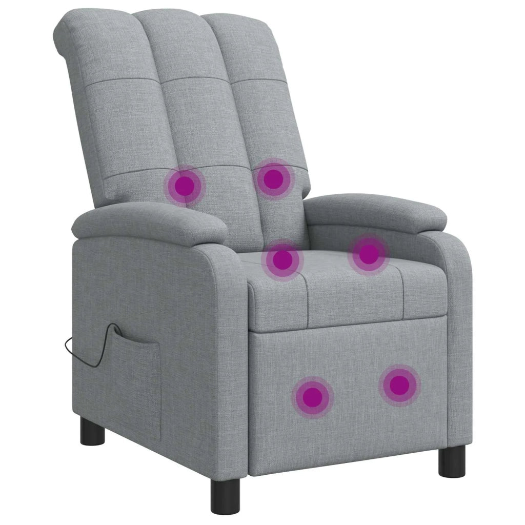 Poltrona Massaggiante Grigio Chiaro Tessuto 42034969