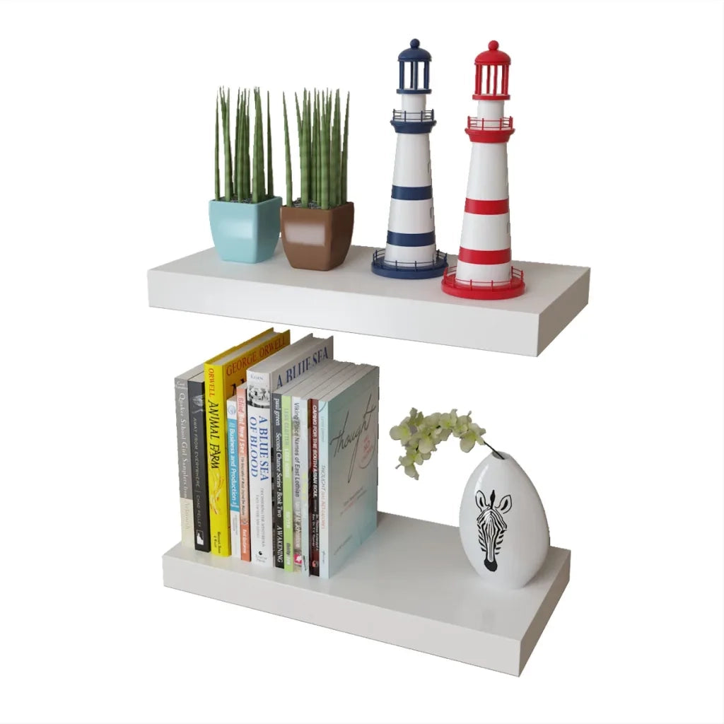 2 Mensole per pareti Bianche MDF per Libri/DVD cod mxl 53070
