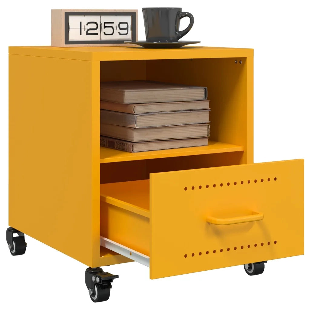 Comodino Giallo Senape 36x39x43,5 cm in Acciaio 846710