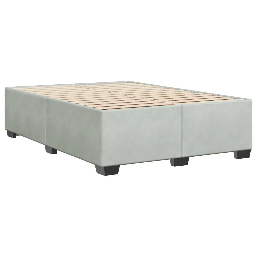 Letto matrimoniale | Letto per adulti | Giroletto senza Materasso Grigio Chiaro 140x190 cm Velluto