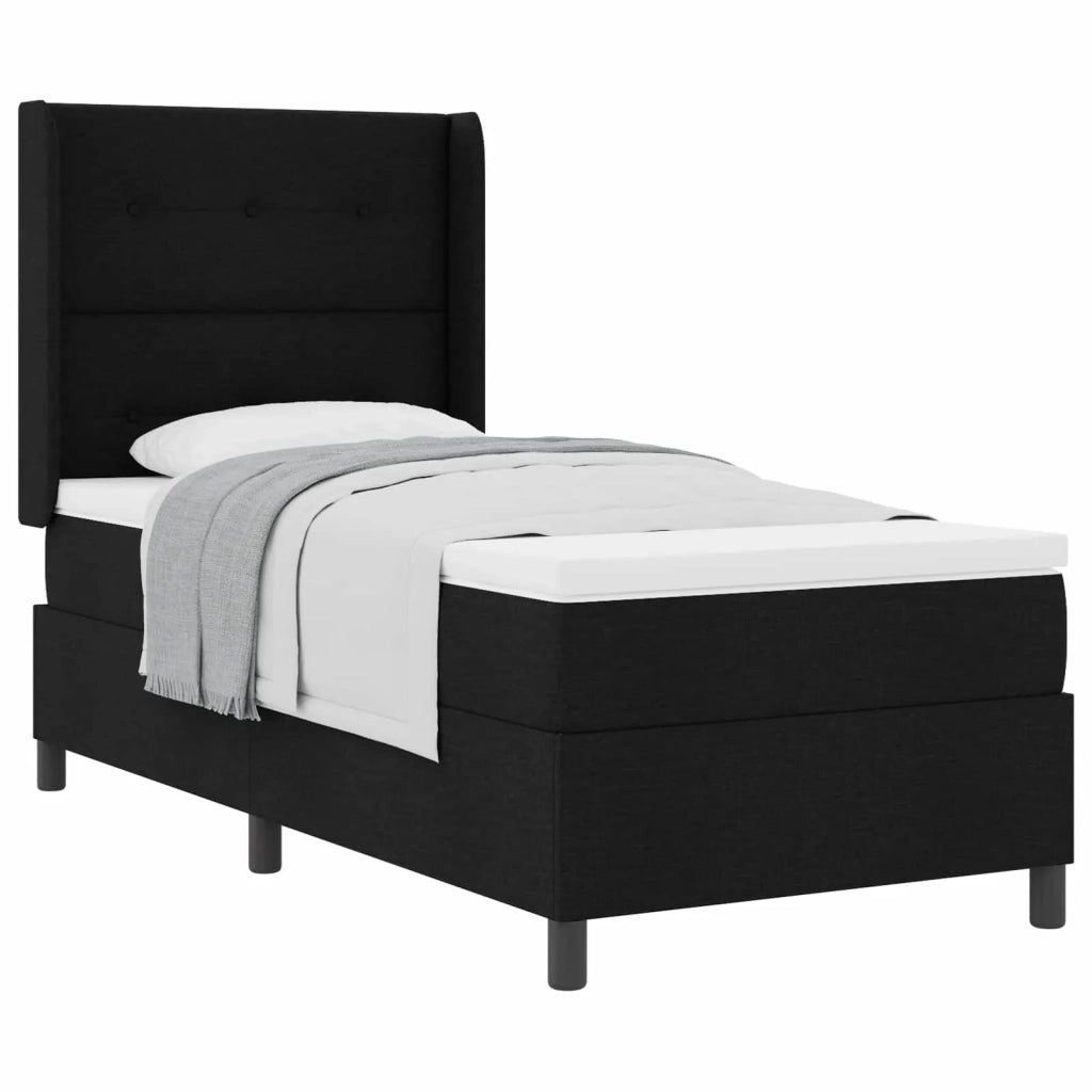 Letto a molle con materasso Nero 200 x 80 cm Tessuto 3341611