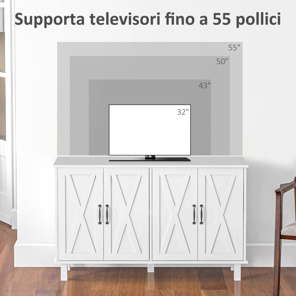 Mobile Multiuso con 4 Cassetti ¨C Minimal ¨C Bianco 120x37x75 cm