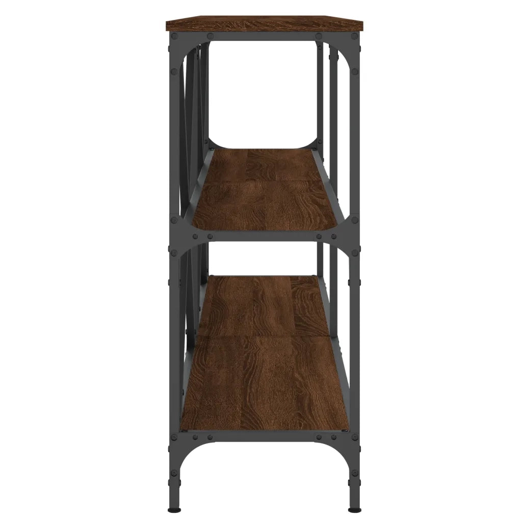 Tavolo Consolle Rovere Marrone 160x30x75 cm Multistrato e Ferro 832852