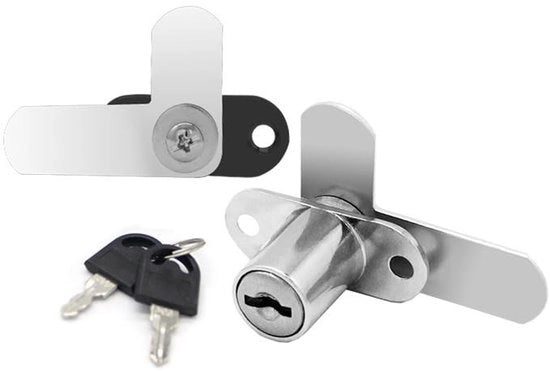Cassetto a doppia porta di sicurezza in acciaio inox 19 mm con stantuffo a 7 forme per armadi, cassette postali e mobili metallici, chiavi simili, nero
