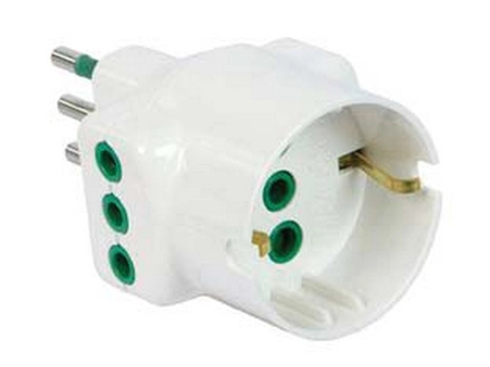 10pz adattatore triplo 2p+t schuko bipasso bianco "linea garanti" - bianco 82670 cod:ferx.fer419833