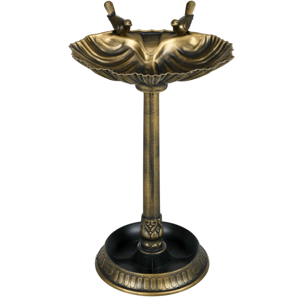 Vasca per uccelli con statue, 2 vaschette ¨C Minimal ¨C Bronzo, plastica, 49.5x38x81 cm