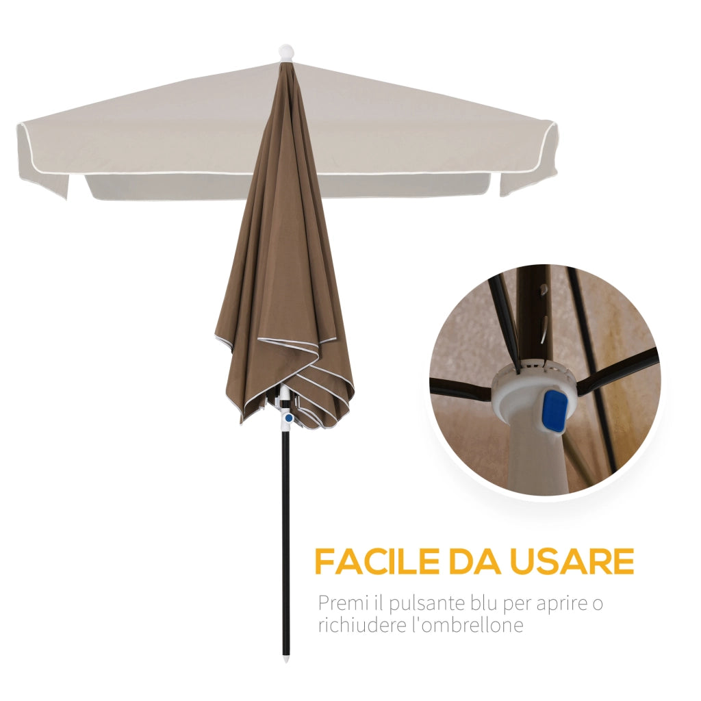 Ombrellone da Giardino ¨C Minimal ¨C Grigio 200x200 cm