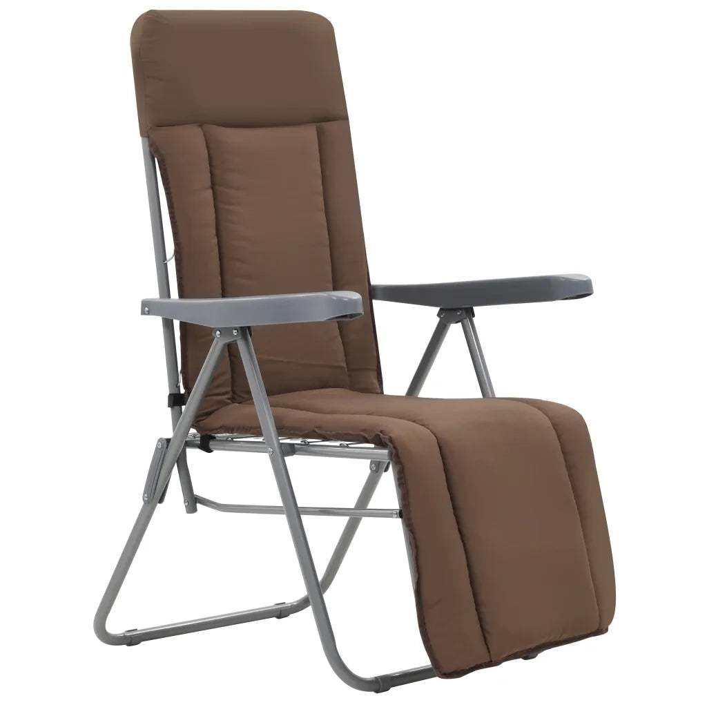 Sedie da Giardino Pieghevoli con Cuscino 2 pz Marrone 44321