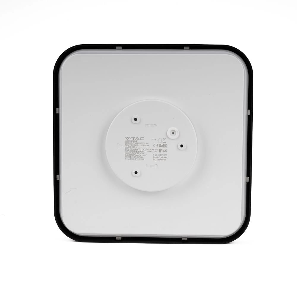 Plafoniera LED quadrata nera 18W 4000K sensore telecomando