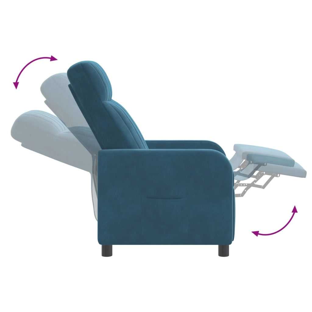 Poltrona reclinabile Blu Velluto (V) 42035117