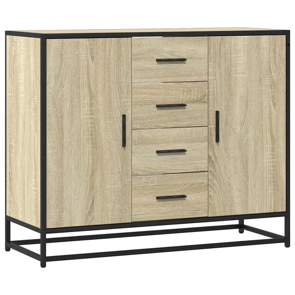 Credenza Rovere Sonoma 92x35x76 cm in Legno Multistrato